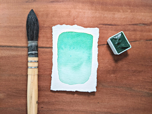 MONSTERA handmade watercolor | gift for artists | transparent green paint | unique art supplies for painting, lettering, calligraphy