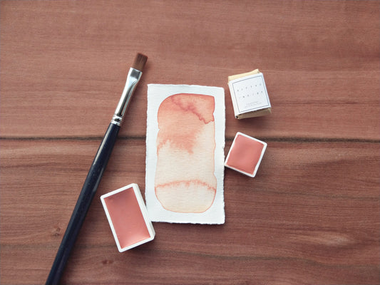 BURNT CORAL handcrafted watercolour paint | pale orange handmade watercolors | gift for artists and painters | half pans | full pans