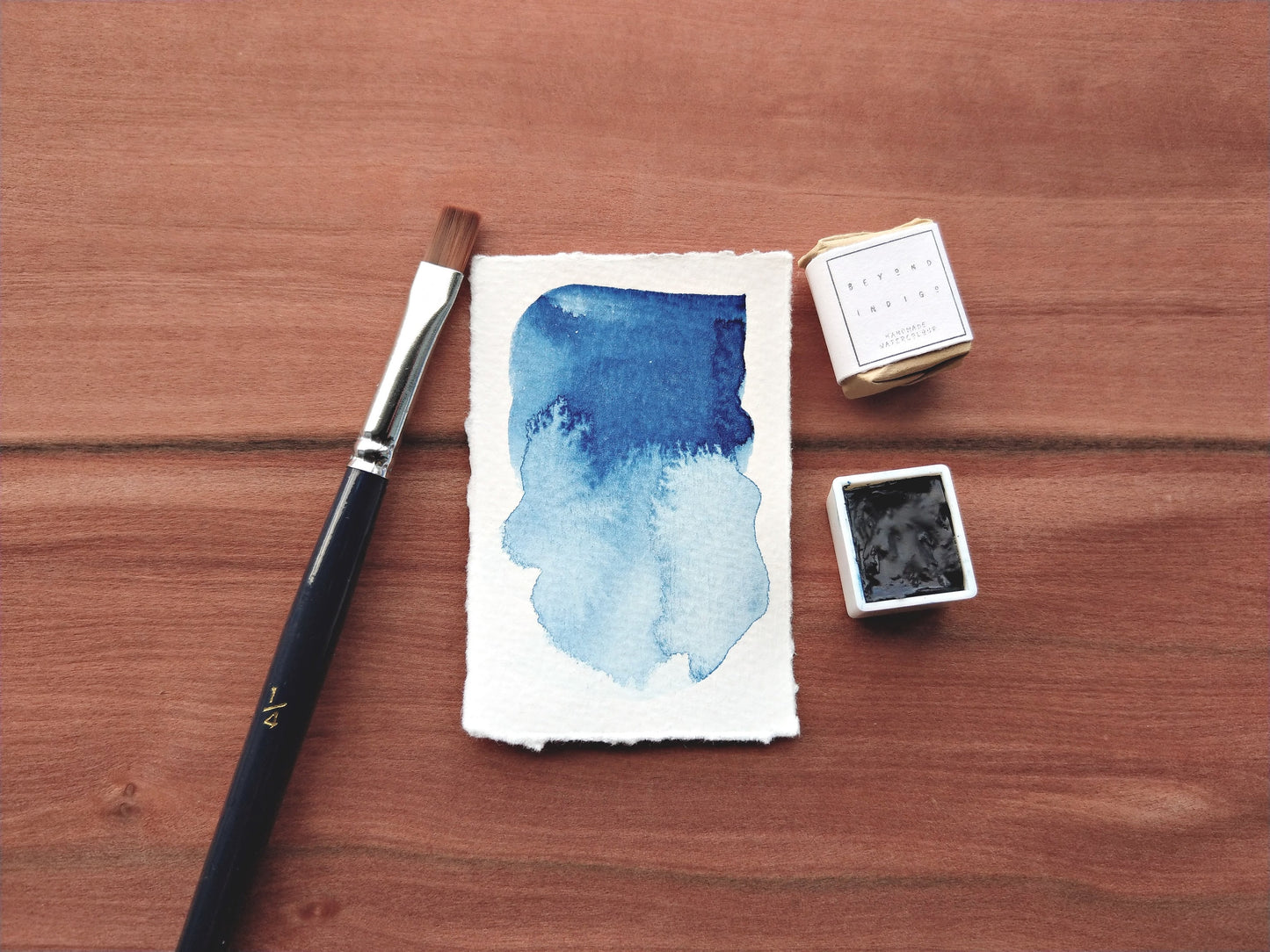 BLUE VELVET handmade watercolours | single pigment artisan watercolor paint | deep Prussian blue | gift for artists | half pans | full pans