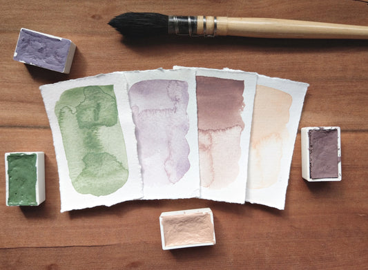 FOREST NEUTRAL PALETTE handmade watercolours | curated set | artisan watercolors | gift for artists and painters | half pans | full pans