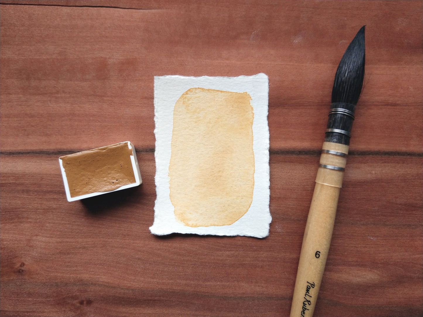 YELLOW EARTH handmade watercolor | handcrafted artisan watercolours | single pigment | gifts for painters or artists | half pans | full pans