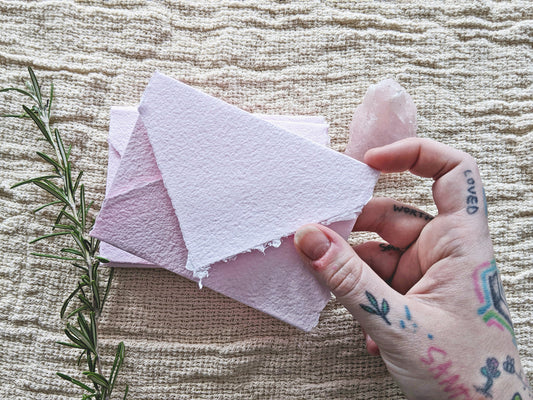 Handmade cotton paper envelopes | C7 notecard pretty stationery | invites party supplies | deckled edge paper | small batch pastel papers