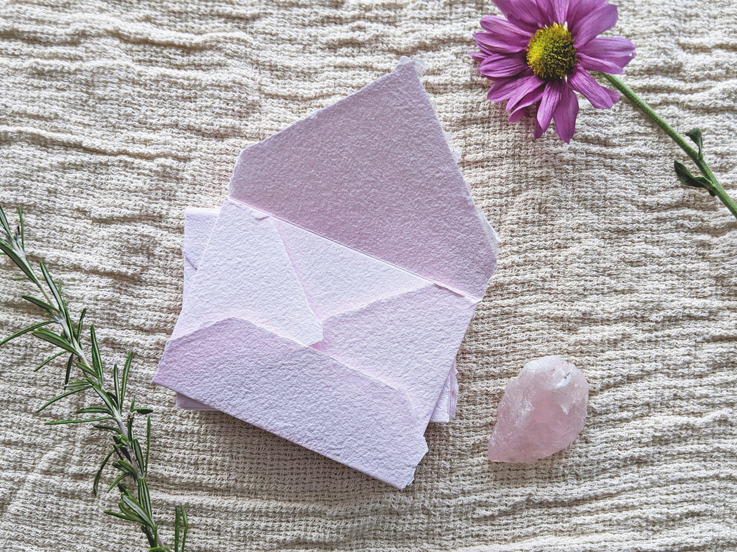 Handmade cotton paper envelopes | C7 notecard pretty stationery | invites party supplies | deckled edge paper | small batch pastel papers